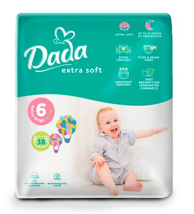 Підгузники дитячі Dada Extra Soft 6 Extra Large 16+ кг 38 шт